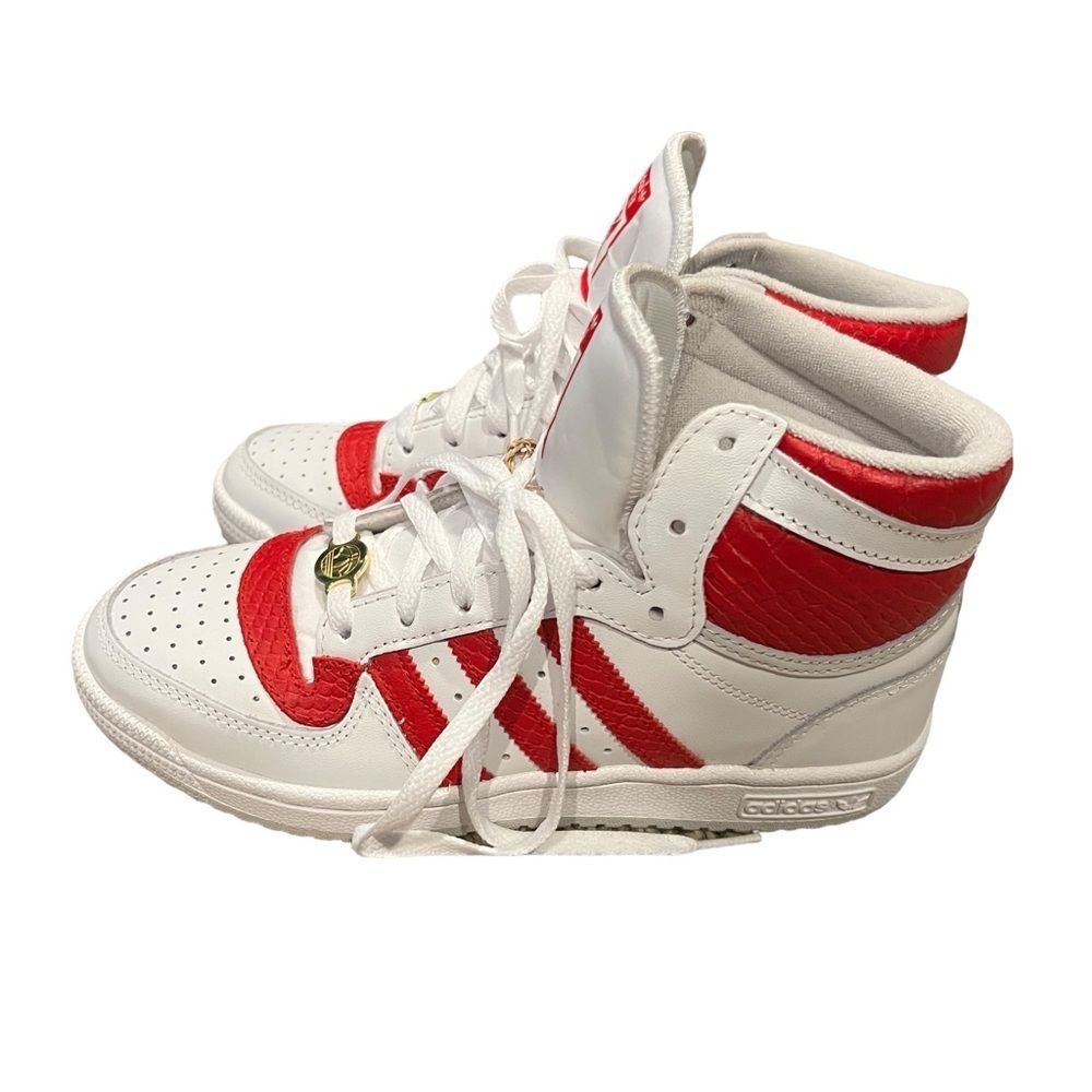 Adidas Top Ten RB Hi Women Basketball Shoes Size: 7.5 Color: White/White/Red - Picture 4 of 12
